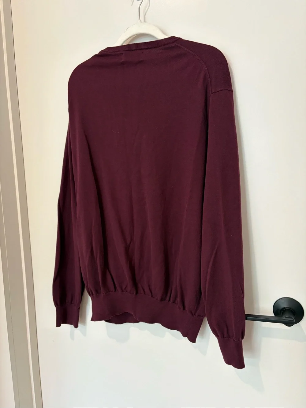 Polo Ralph Lauren Burgundy V-Neck Sweater Pony Logo Pima Cotton Preppy Classic